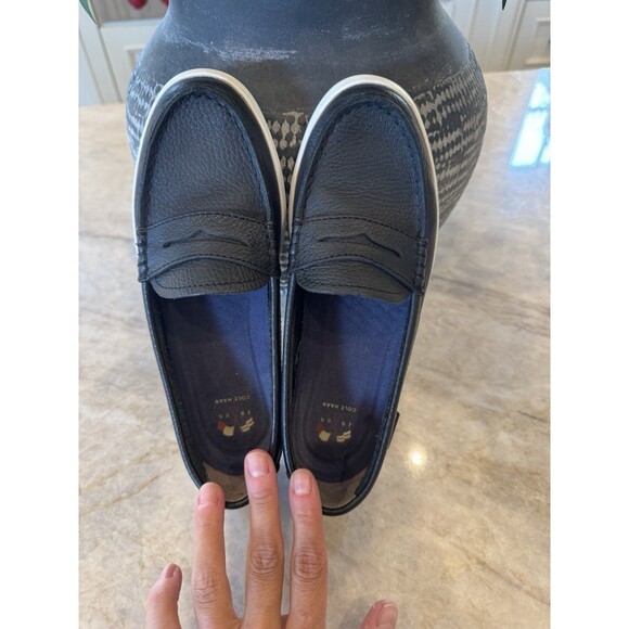 Cole Haan Womens Nantucket Loafer Size 5.5 Black Leather Flat Penny Boat - Picture 11 of 15